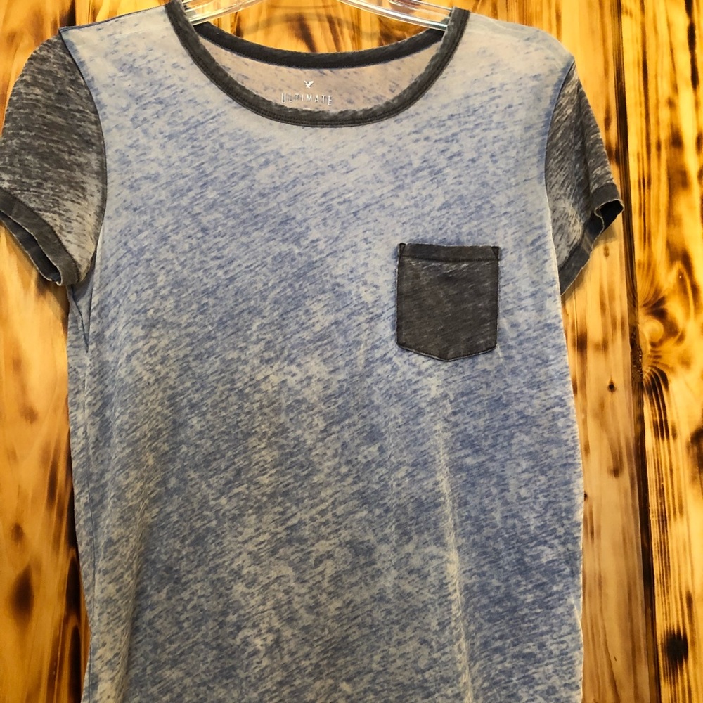 Women’s Blue American Eagle Pocket Tee Size S